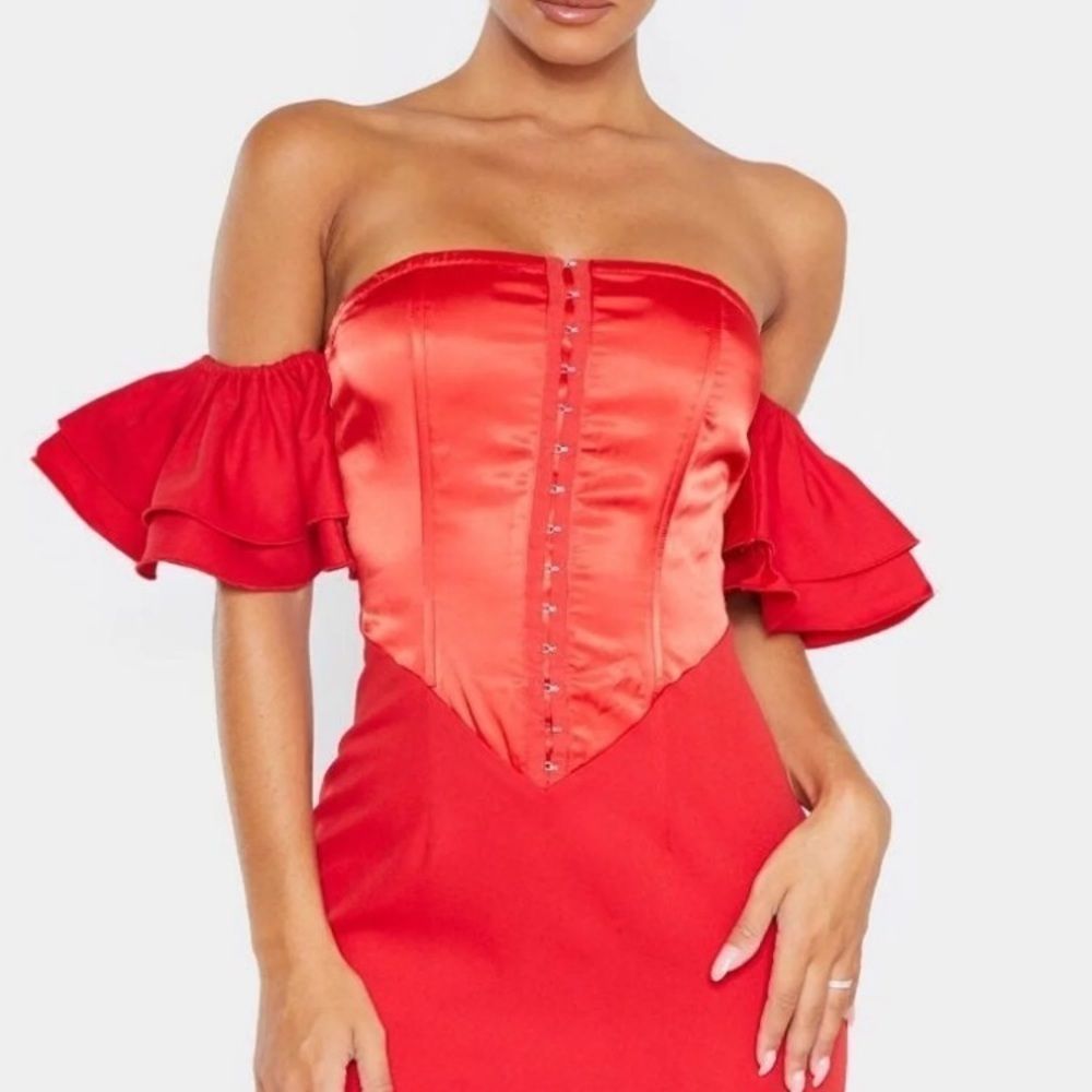 Pretty little thing Red  satin dress